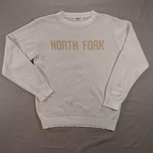Town Pride Unisex North Fork Pullover Crewneck Sweater White and Latte M